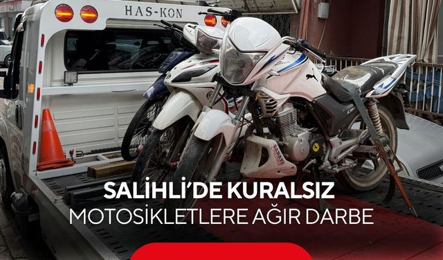 Salihli’de motosiklet sürücülerine ceza yağdı: 196 bin lira kesildi
