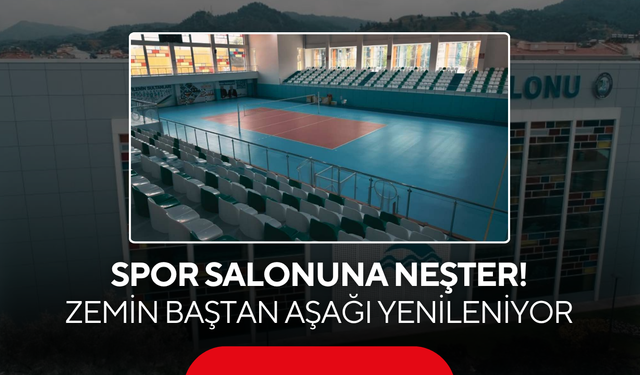 Salihli’de spor salonuna neşter! Zemin baştan aşağı yenileniyor