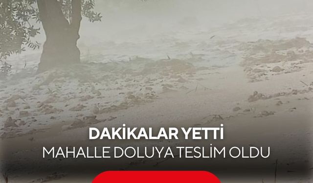 Bir anda bastırdı... Dolu yağışı mahalle yolunu yok etti...