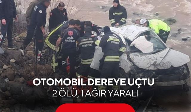 Otomobil dereye uçtu: 2 ölü, 1 ağır yaralı