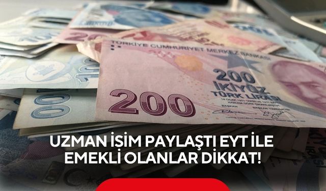 Uzman isim paylaştı EYT ile emekli olanlar dikkat!