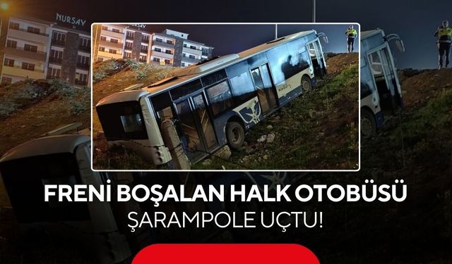 Freni boşalan halk otobüsü şarampole uçtu!