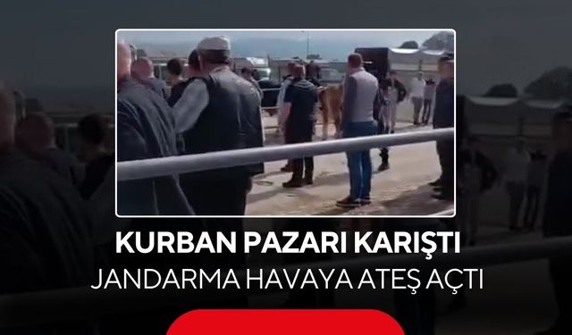 Kurban pazarı savaş alanına döndü... Jandarma havaya ateş açtı...