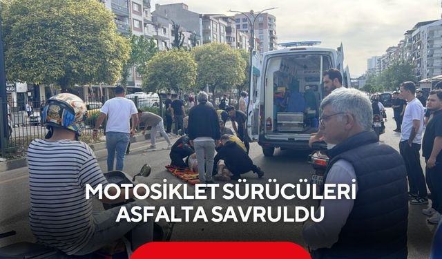 Manisa’da trafik kazası: motosiklet sürücüleri asfalta savruldu