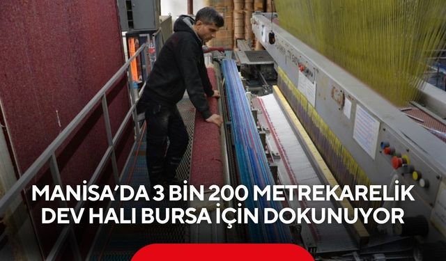 Manisa’da 3 bin 200 metrekarelik dev halı bursa için dokunuyor