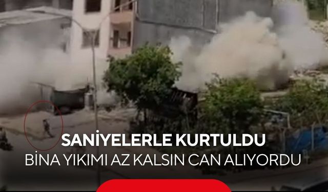 Ölümle burun buruna! Kontrolsüz yıkımda kadın son anda kaçtı....