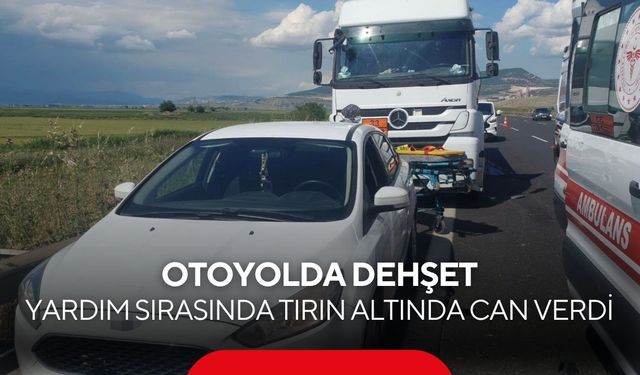 Otoyolda dehşet: Yardım sırasında tırın altında can verdi