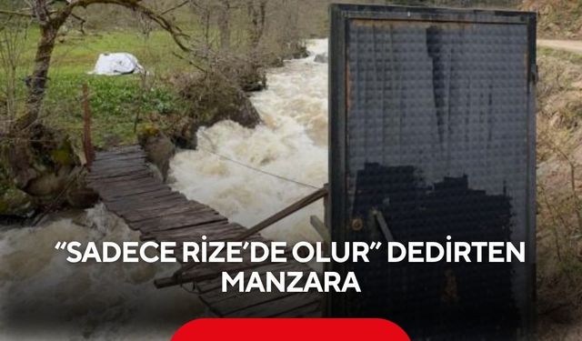 “Sadece Rize’de olur” dedirten manzara! Köprü girişine konulan demir kapı viral oldu...