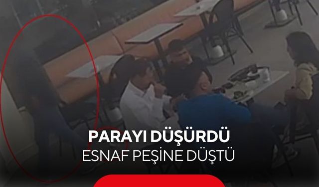 Sahilde aradığı parasını kafede düşüren vatandaşın o anları kameraya yansıdı