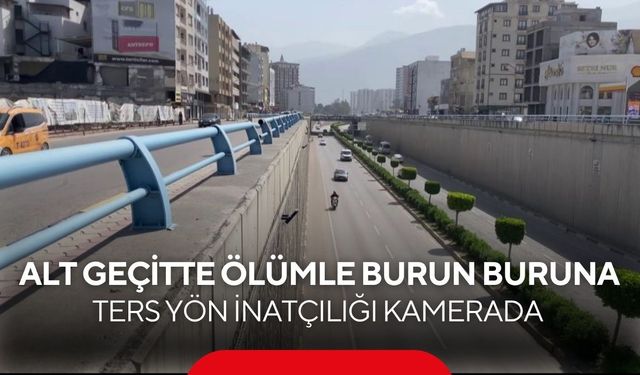 Trafikte pes dedirten Anlar | Alt geçitte ölümle burun buruna! Ters yön inatçılığı kamerada...