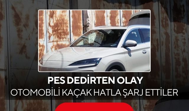 Bu kadarı da olmaz! Elektrikli otomobili kaçak hatla şarj ettiler...