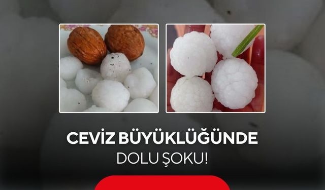 Ceviz büyüklüğünde dolu yağdı