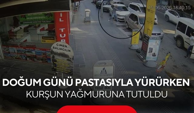 Dehşet anları kamerada! Doğum günü pastasıyla yürürken kurşun yağmuruna tutuldu...
