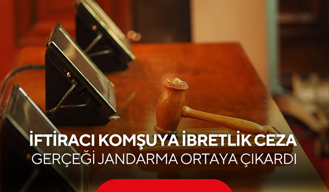 İftiracı komşuya ibretlik ceza: Gerçeği jandarma ortaya çıkardı