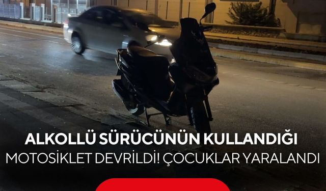 Alkollü sürücünün kontrolünden çıkan motosiklet devrildi! 2'si çocuk 3 yaralı...