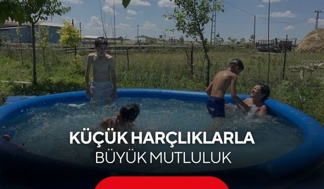 Bir yıl harçlık biriktirdiler! Köy çocuklarının şişme havuz hayali gerçek oldu...