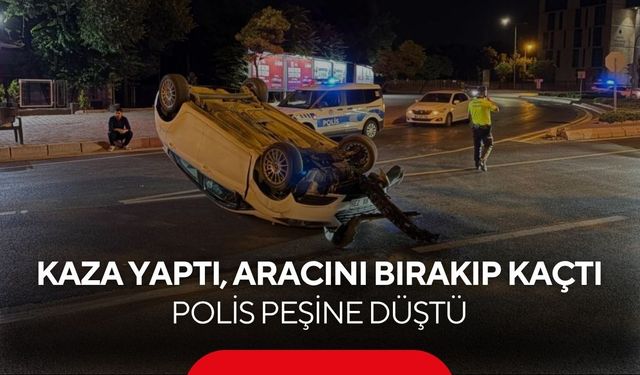 Kaza yaptı, aracını bırakıp kaçtı! Ekipler olay yerine geldiğinde ortada yoktu