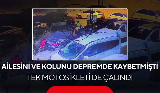 Depremzede gencin motosikletini çocuk hırsızlar böyle çaldı! Kamerada pusu detayı...