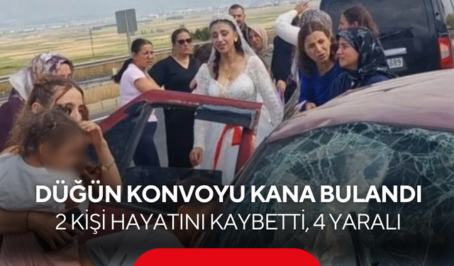 Gelin almaya gidiyorlardı! Düğün konvoyundaki otomobil kaza yaptı... 2 ölü, 4 yaralı