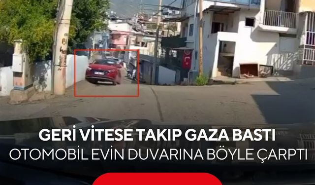 Ne olduğunu kimse anlayamadı! Geri vitese takınca gaza bastı, duvara çarptı