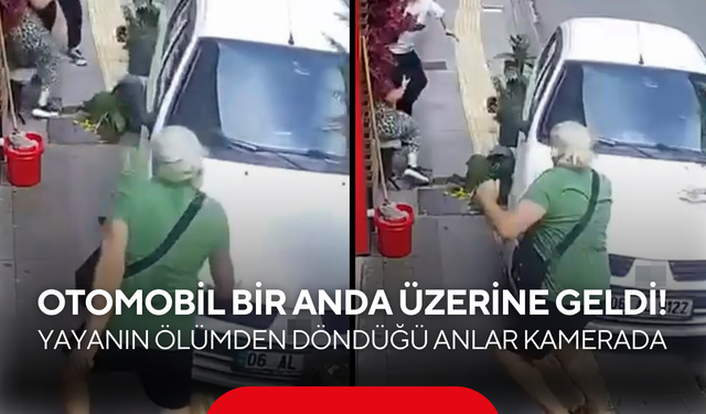 Otomobil bir anda üzerine geldi! Yayanın ölümden döndüğü anlar kamerada