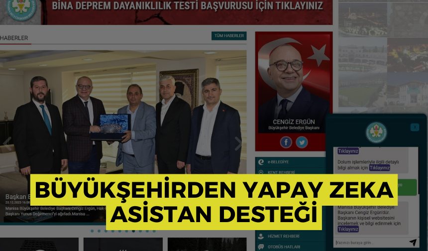 Manisa Büyükşehir Belediyesinden yapay zeka asistan desteği