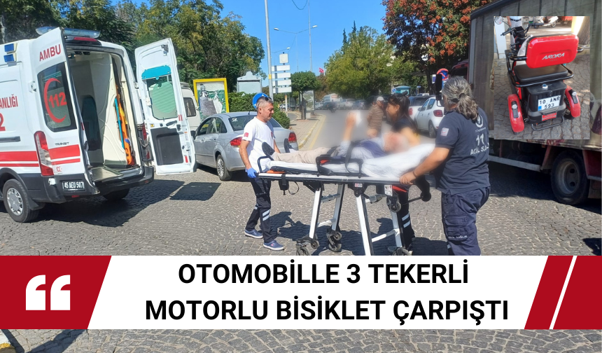 Salihli’de otomobil ile motorlu bisiklet çarpıştı: 1 yaralı