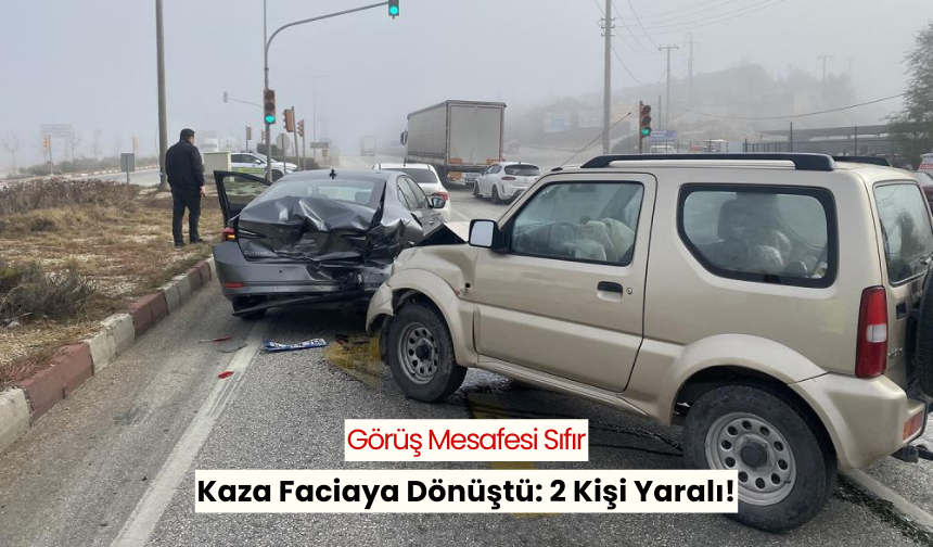 Kula'da sis yüzünden zincirleme kaza.. 2 kişi yaralandı!