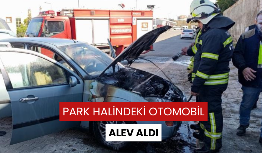 Park halindeki otomobil alev aldı!