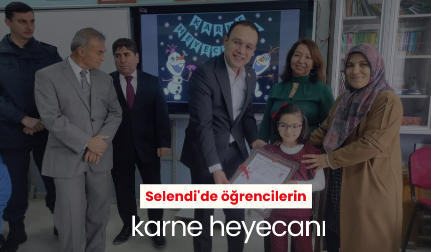 Selendi'de öğrencilerin karne heyecanı