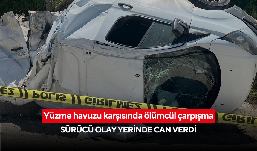 Yüzme havuzu karşısında ölümcül çarpışma: Sürücü olay yerinde can verdi