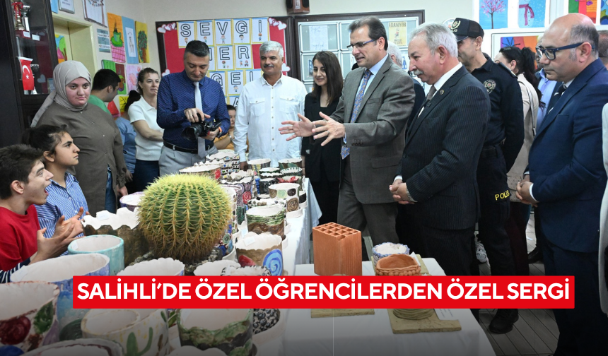 Salihli’de özel öğrencilerin özel sergisi tam not aldı