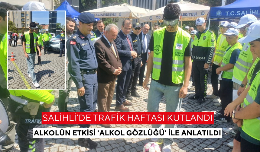 Salihli’de öğrenciler alkol gözlüğü takıp penaltı kullandı