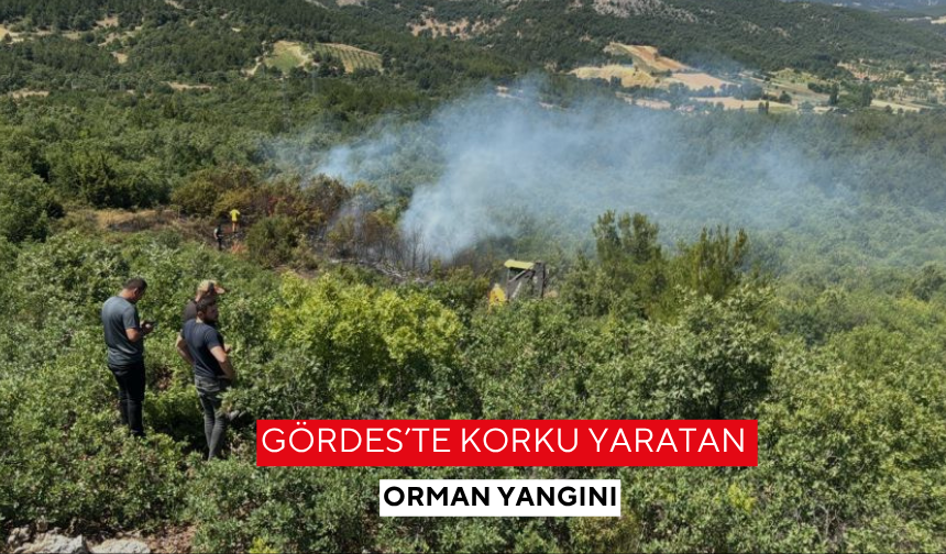 Gördes’te korku yaratan orman yangını