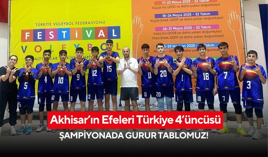 Akhisar’ın Efeleri Türkiye 4’üncüsü: Şampiyonada gurur tablomuz!