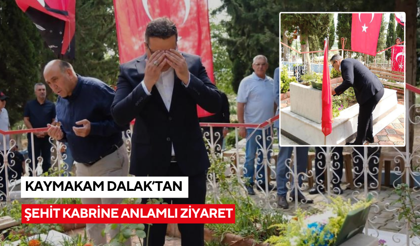 Sarıgöl Kaymakamı’ndan şehit kabrine anlamlı ziyaret