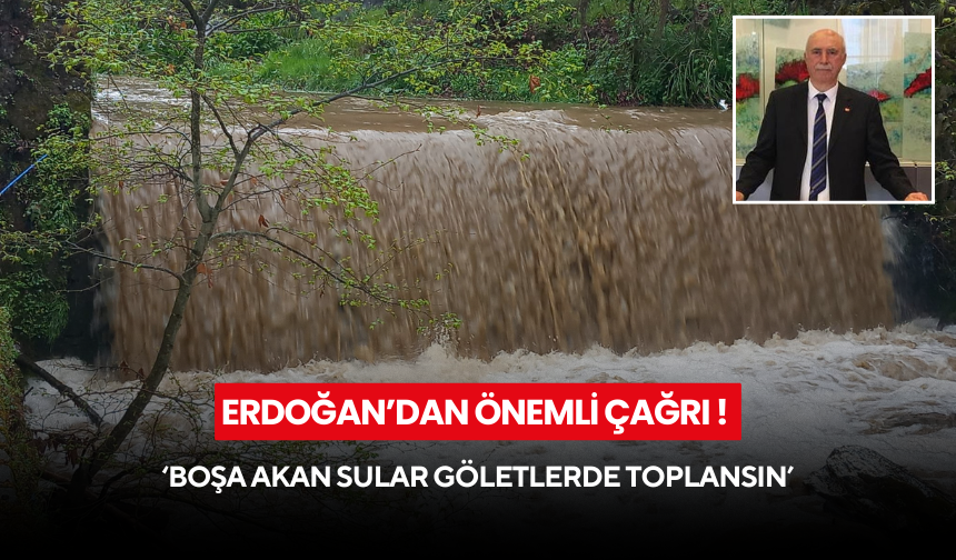 Erdoğan’dan önemli çağrı ! ‘Boşa akan sular göletlerde toplansın’