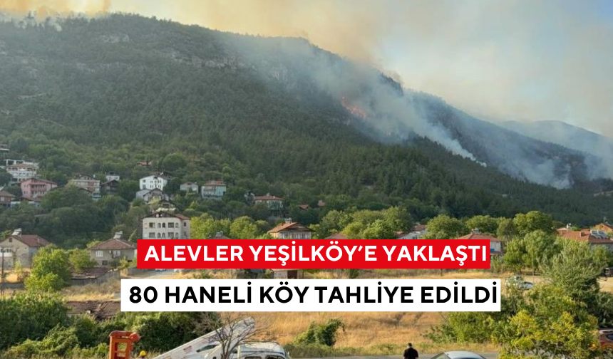 Orman yangınına müdahale sürüyor: 80 haneli köy tahliye edildi