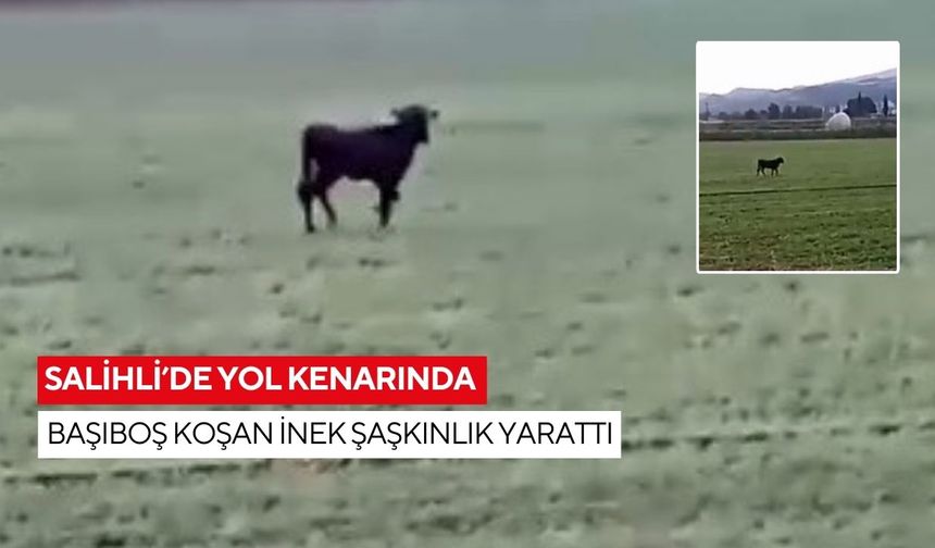 Salihli’de başıboş koşan ineğin sahibi aranıyor