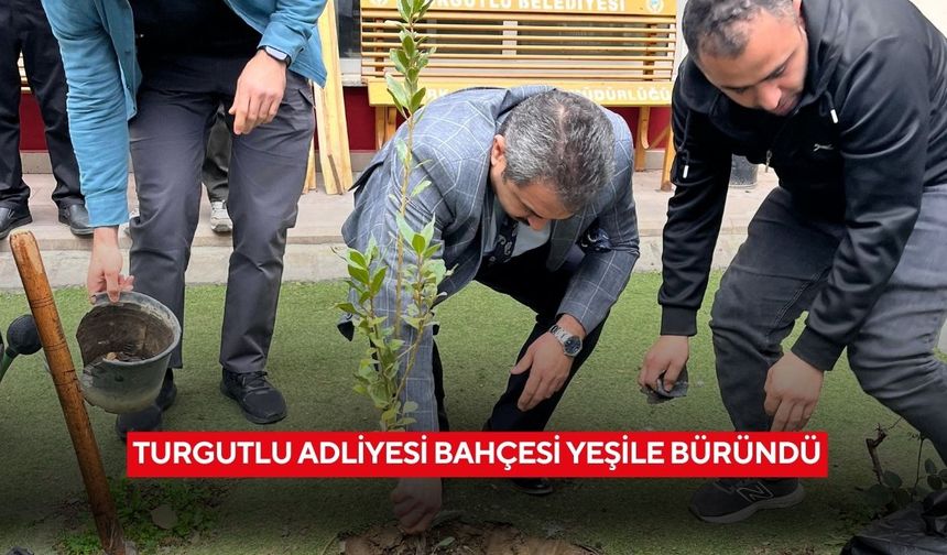 Turgutlu Adliyesi bahçesi yeşile büründü