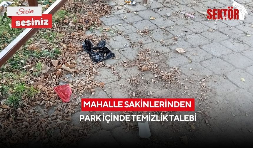 Mahalle sakinlerinden park içinde temizlik talebi