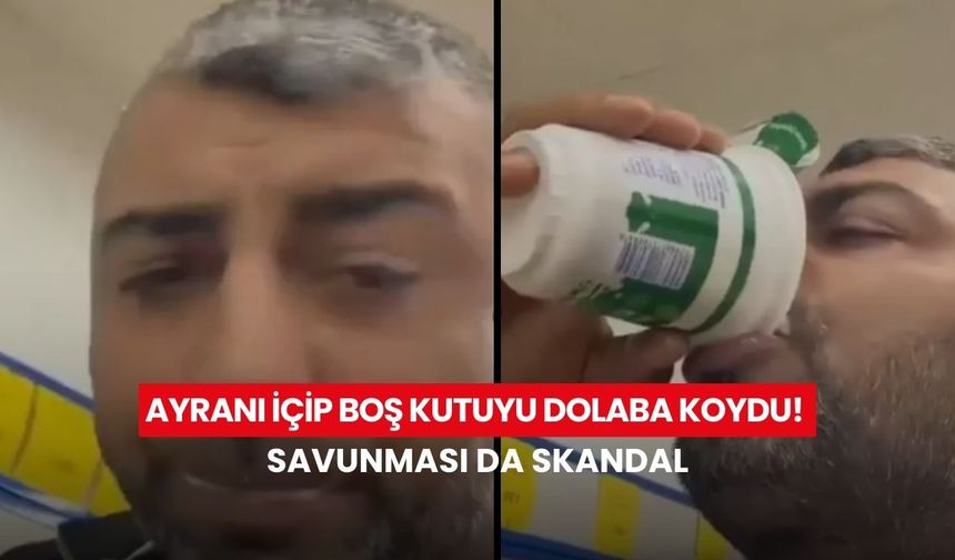 Zincir markette utanmaz hırsızlık: Ayranı içip ödemedi, savunması sosyal medyayı salladı