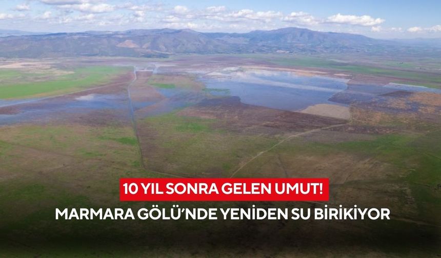 10 yıl sonra gelen umut! Marmara Gölü’nde yeniden su birikiyor