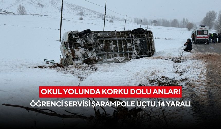 Okul yolunda korku dolu anlar! Öğrenci servisi şarampole uçtu, 14 yaralı