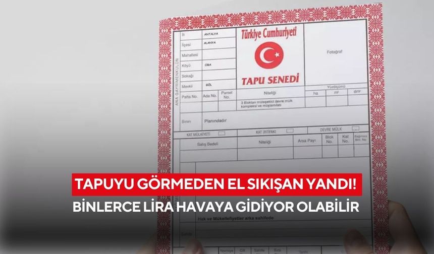 Tapuyu görmeden el sıkışan yandı: Binlerce lira havaya gidiyor olabilir