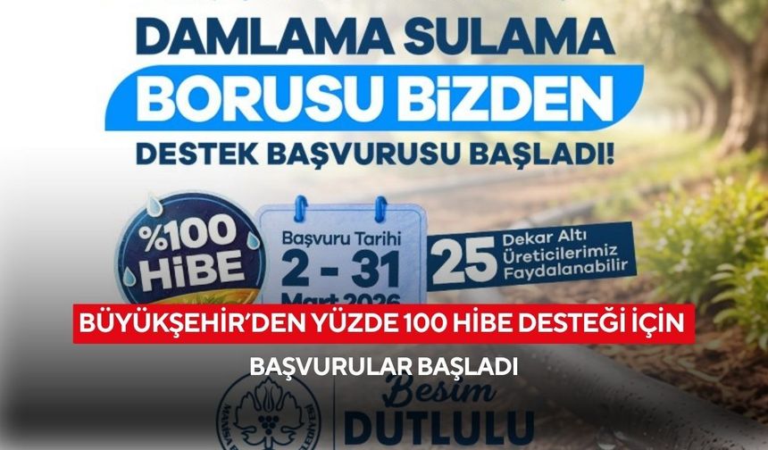 Büyükşehir’den yüzde 100 hibe desteği için başvurular başladı