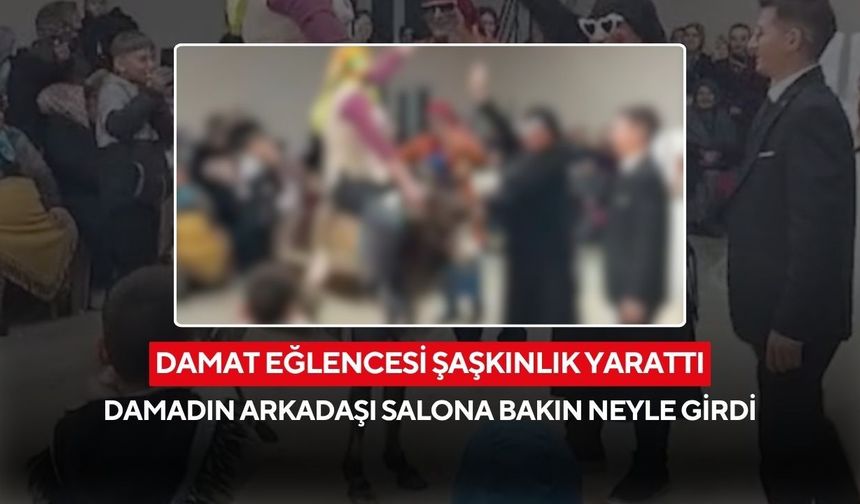 Kına gecesinde renkli anlar! Manisa’da eşekle salona giren damadın arkadaşı kahkahalara neden oldu...