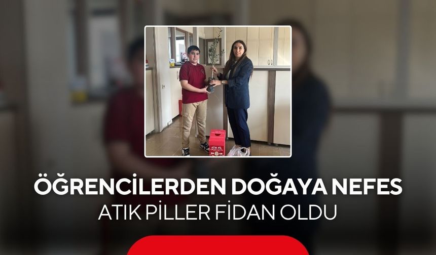 Salihli’de öğrencilerden büyük duyarlılık: Atık piller fidan oldu