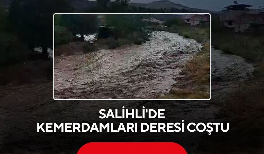 Salihli'de Kemerdamları deresi coştu