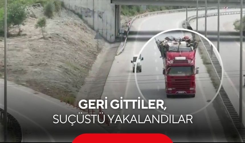 Kural tanımayan sürücülere dronlu takip! Otoyolda tehlike anbean görüldü...